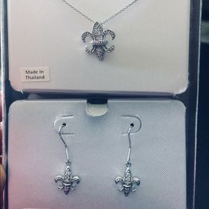 925 FAS Necklace Earring Set 18”